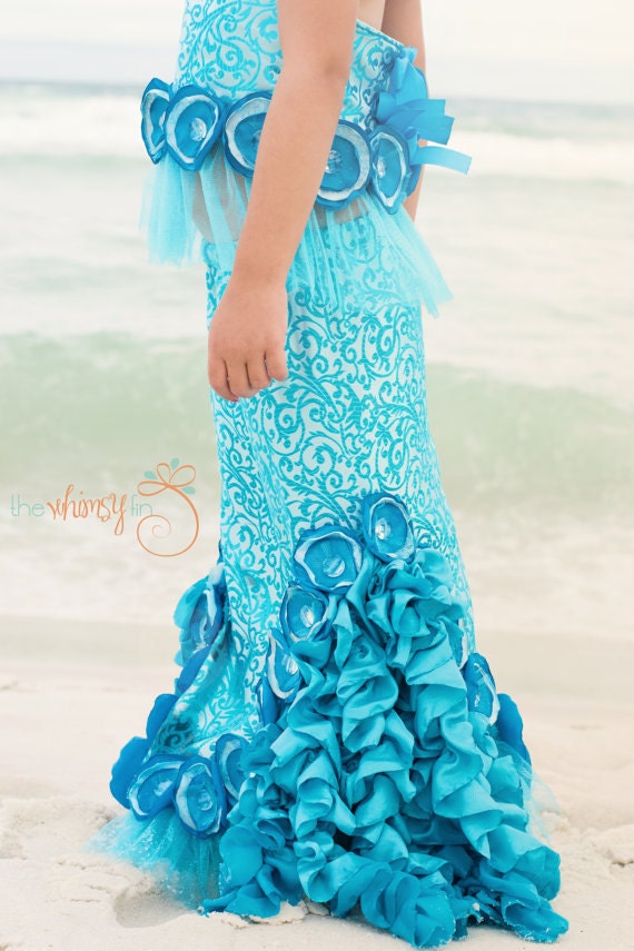 Sale-POSEIDON'S CRUSH MERMAID Costume-Dress Up, Portraits, Birthday, Pageant, Halloween-Little Girls (sizes 2-8)