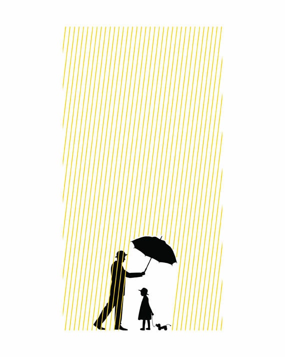 Digital Art Print 8x10 Poster Little Girl In The Sun Umbrella - SquidInkLab