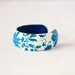 Monaco blue Bangle, Vintage Flower Ornaments Bracelet, Floral Eco friendly jewelry, Summer jewelry