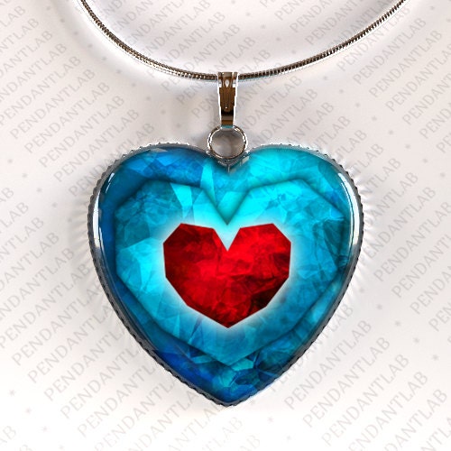 Piece of Heart Pendant, Legend of Zelda Inspired Heart Necklace, Zelda Inspired Jewelry, Heart Container, Charm, Ocarina Inspired, Geekery