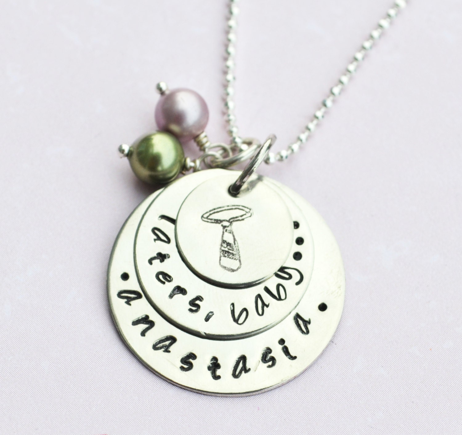 Laters Baby Fifty Shades of Grey Inspired Personalized Necklace Hand Stamped 50 Shades Christian Grey