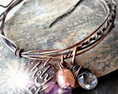 Holy Eff Sacred Profane OOAK Handmade Recycled Copper Wire Bracelet Mature Holy Fuck