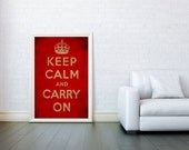 Keep Calm and Carry On, Decorative Arts, Prints & Posters, Wall Art Print, Poster 16x23 Inch - Black and White Poster