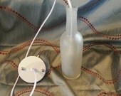 Clear Frosted Wine Bottle Pendant Light With FREE LED Bulb