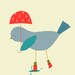 bird art print, kids art, illustration print, nursery art, illustration baby, bird drawing - Rain, Rain