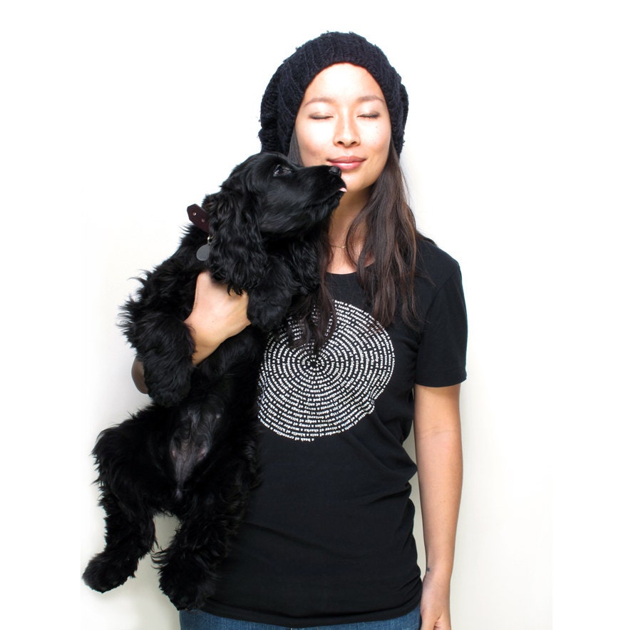 Animal Nouns Womens Tshirt Small or Large - American Apparel black womens tshirt, typography, womens clothing, womens summer tee