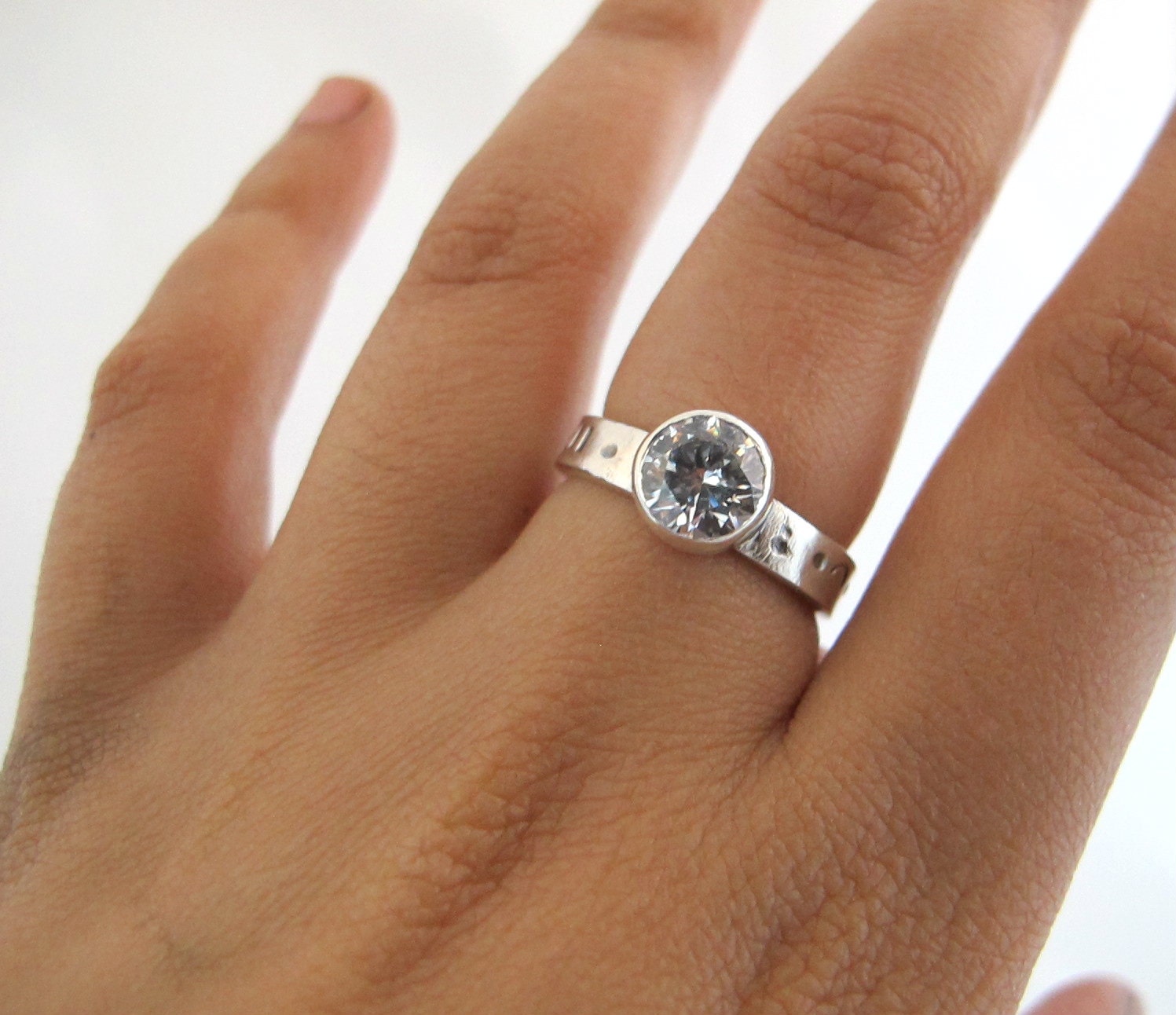 Impressions- Sterling silver and cubic zircon