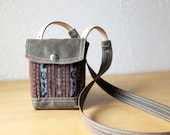 Waxed Canvas and Ikat Mini Satchel