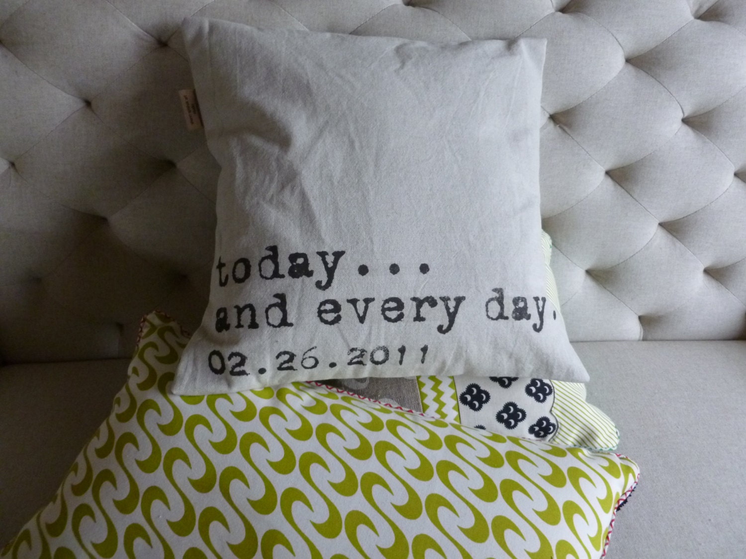Throw Pillow Anniversary Gift Pillow Modern Design- Pillow Insert Not Included