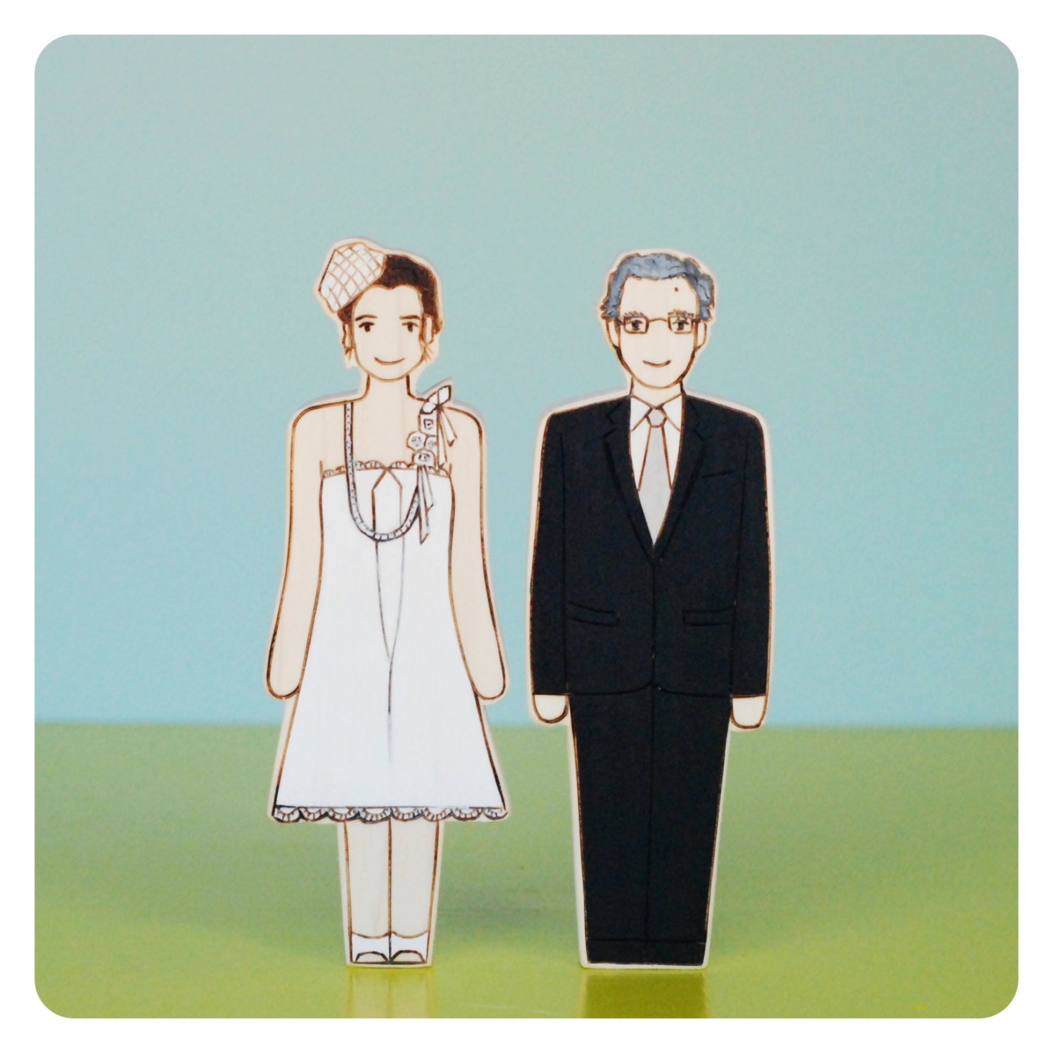 Custom Wedding or Anniversary Cake Topper Couple