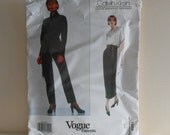 Women's Wrap Skirt, Lined Jacket, Pants and Scarf Size 8-10 UNCUT Vintage  Vogue 1202 Designer Calvin Klein Sewing Pattern