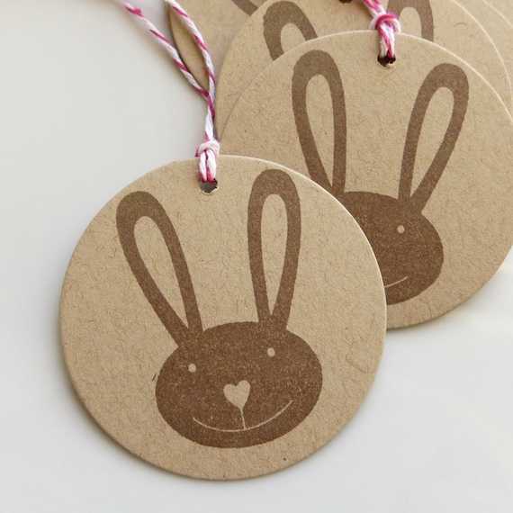 Easter Bunny Tags - Set of 8 - Custom Colors Available - Easter Bunny Party Favor Tags Easter Party Tags Il_570xn
