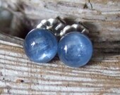 6mm Blue Kyanite Titanium Studs Earrings Earings Hypo Allergenic Made in Newfoundland Throat Chakra