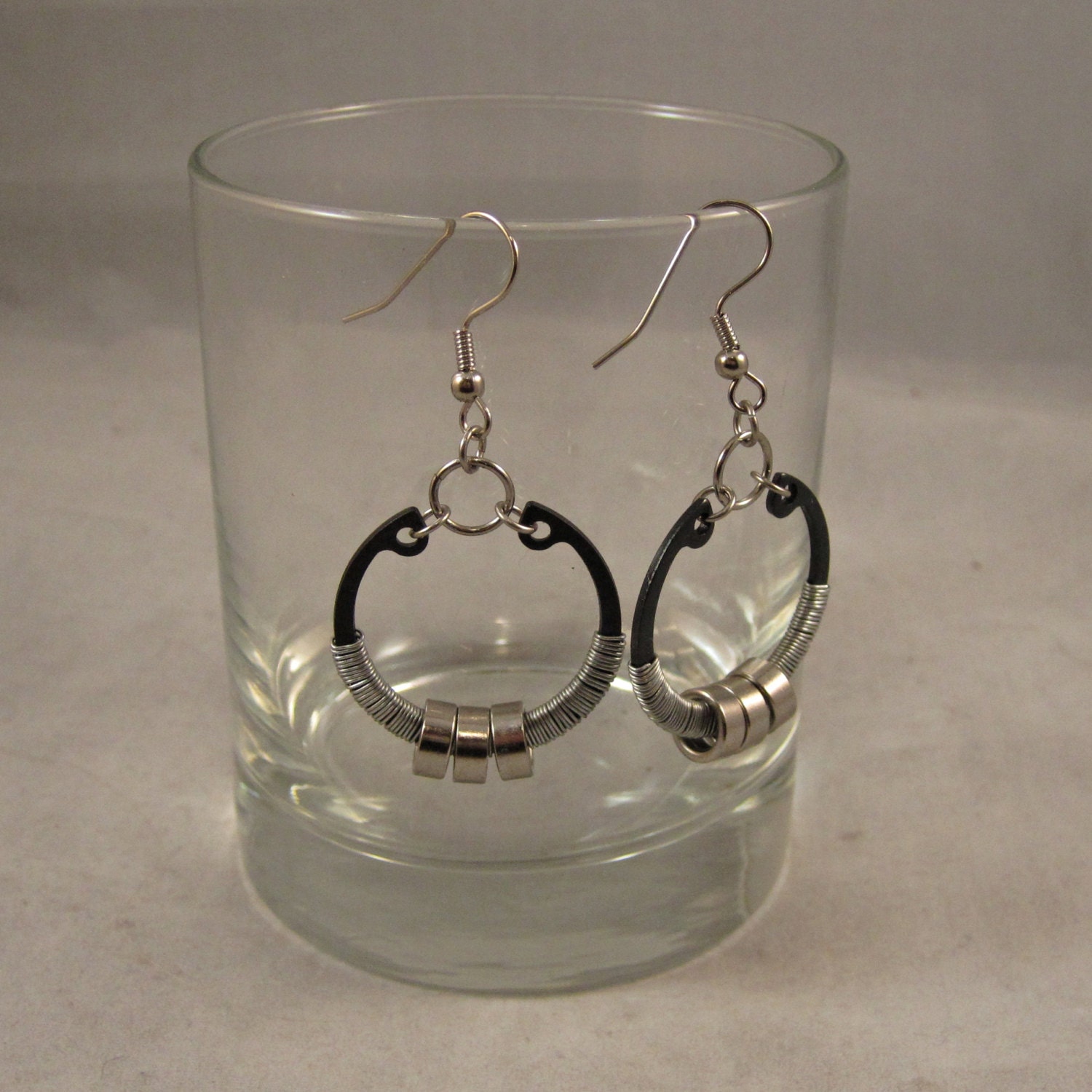 Silver Industrial Bike Chain Earrings