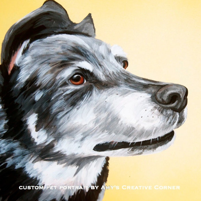Custom Pet Portrait  6x6 canvas