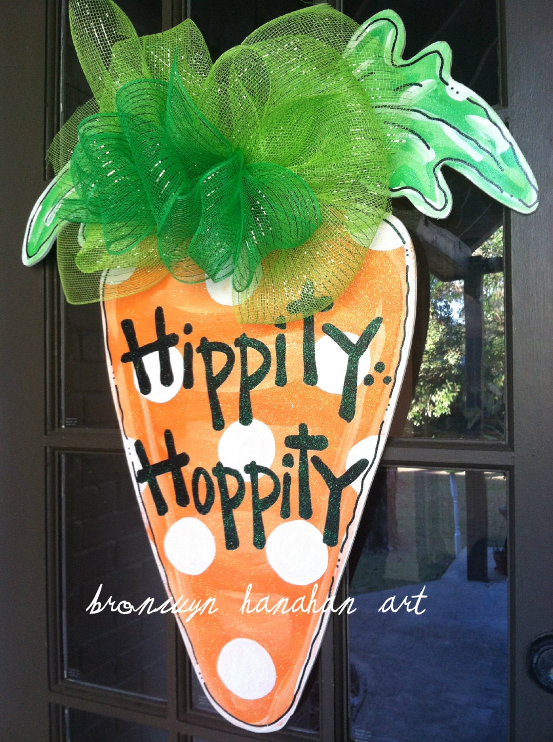 Hippity...Hoppity Carrot Door Hanger - Bronwyn Hanahan Art