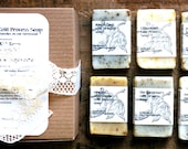 6 Soap Samples, eco friendly gift box, soap gift set, cold process soap, natural soap, homemade soap, herbal soap