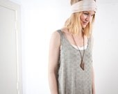 Stinson Beach Tunic, bohemian, flower pattern, grey, clouds, blue, green, sun dress, hippie, zen, summer size small, size medium