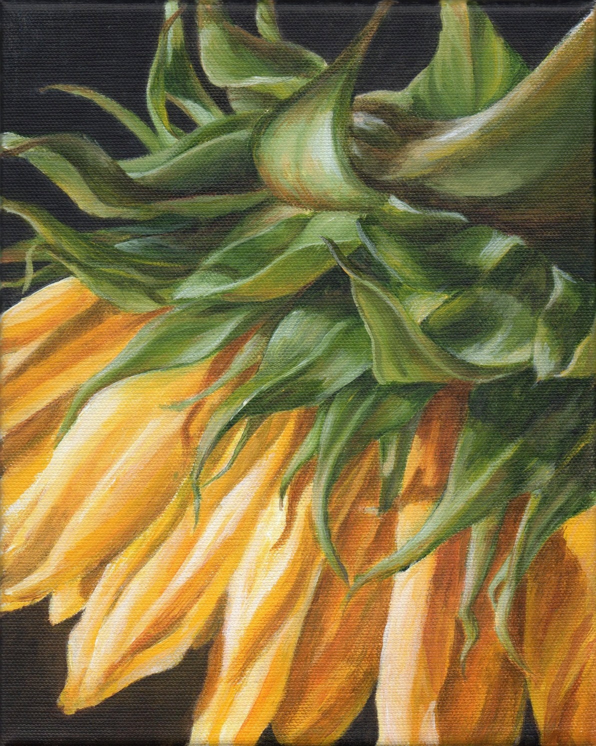 Floral Still Life Original Acrylic Painting on Canvas, Framed Art, Sunflower Art for Home Decor