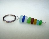 Sea Glass Keychain - Key Chain with Beach Glass - Keychain for Women - Silver Keyring with Seaglass - Handmade - Wire Wrap