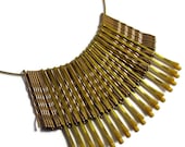 Gold Statement Necklace, Tribal Necklace,  Upcycled Jewelry