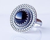 Sterling Silver and Black Onyx Ring. Black Onyx Shield Ring - custom made