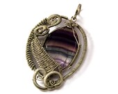 Wire Wrapped Magic Pendant with Rainbow Fluorite stone