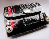 Eco Friendly, Recycled, small Tin Can Purse, Jack Daniels Whisky and Cola, Black and Red, Valentines gift for him or her