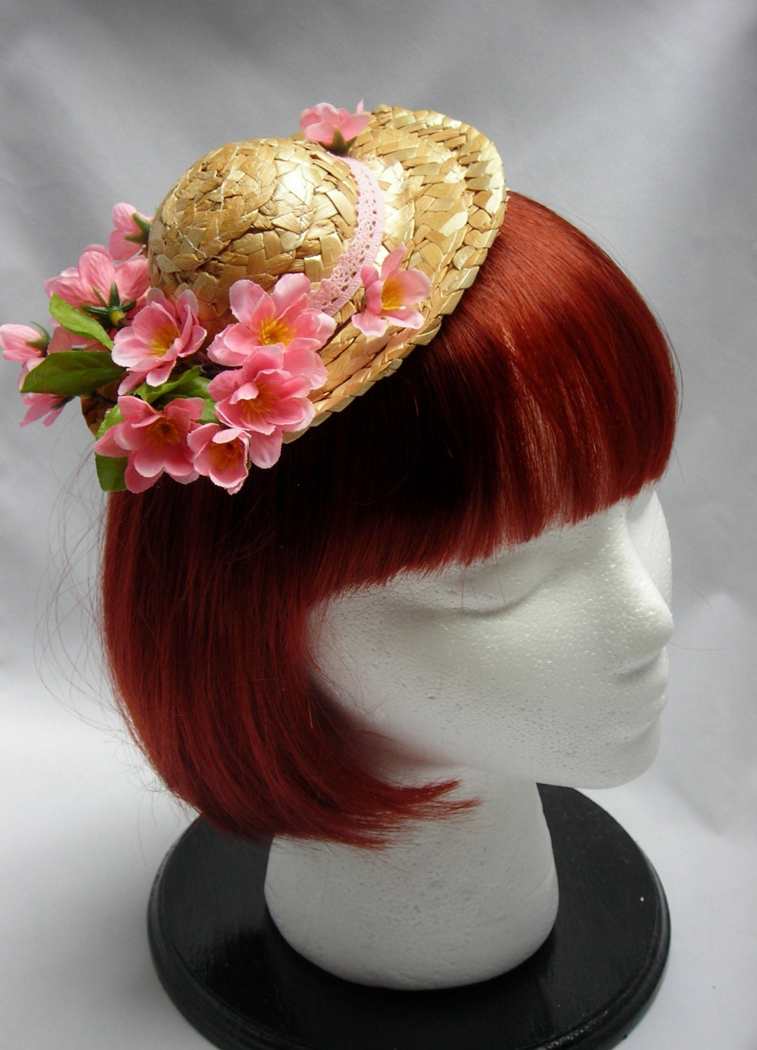 Sweet Country Lolita Cherry Blossom Straw mini Hat
