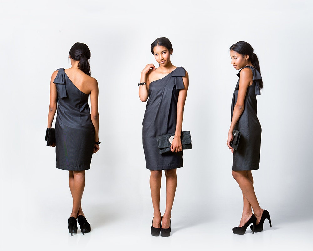 One Shouldered Bow Party Dress Pattern