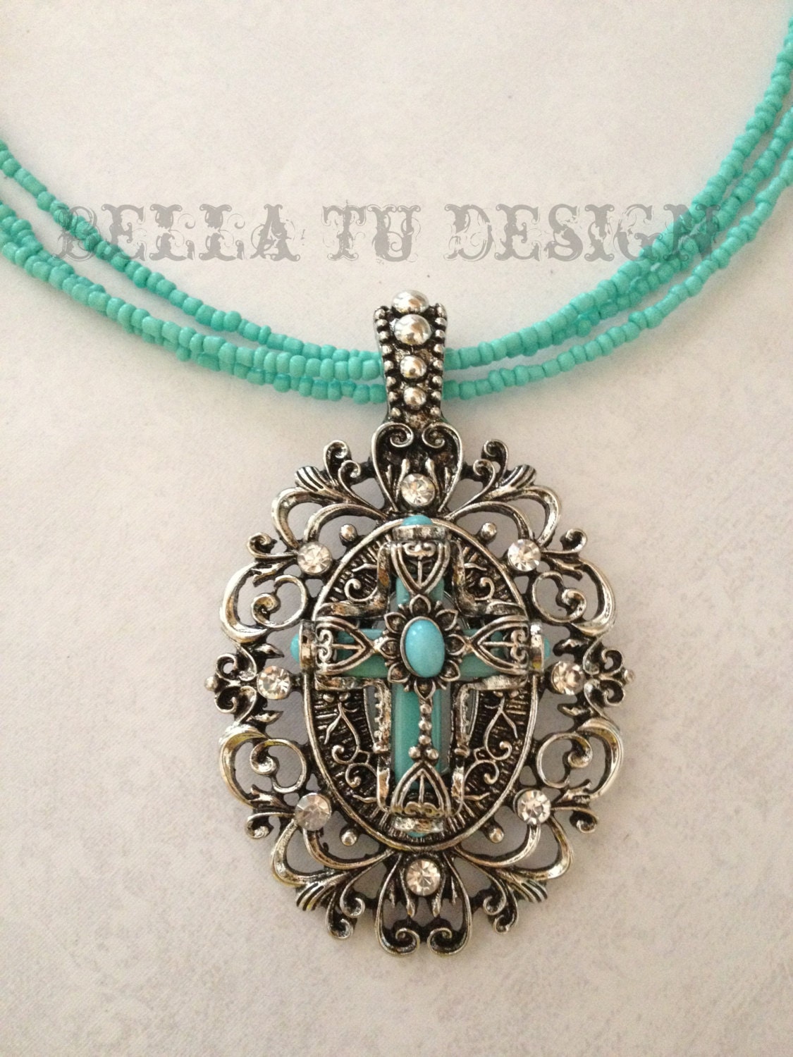 Turquoise Filagree Necklace(Ready to Ship)