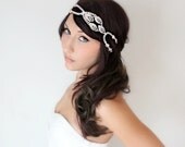 Gatsby, Bridal Headband, Rhinestone, Art Deco, Flapper, Bridal Hair, Tiara, wedding accessory, bridal headpiece - Le Glace