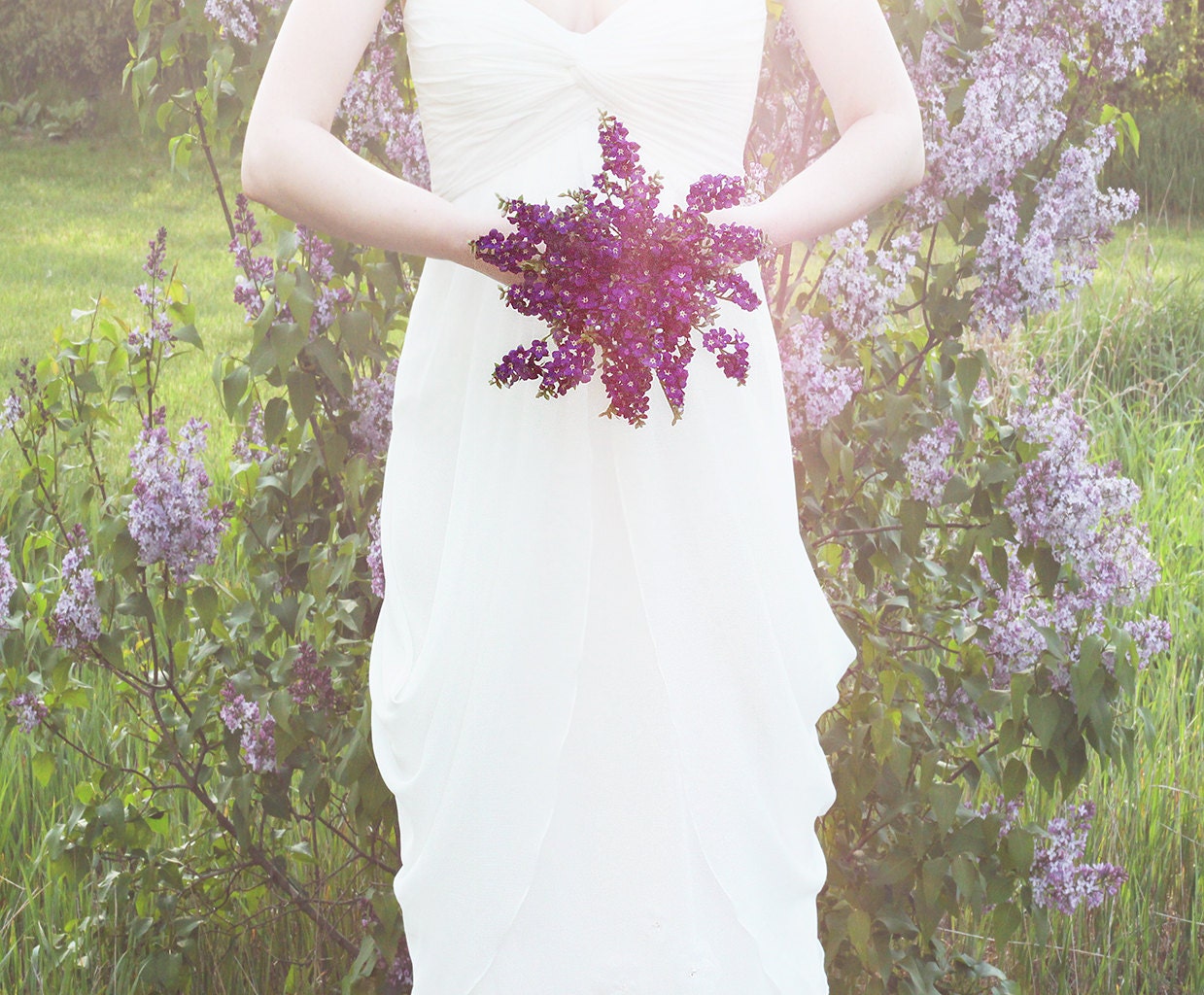 Wedding Flowers - Purple Forget-Me-Not Bridal Bouquet - Silk Flowers - Lavender - Purple