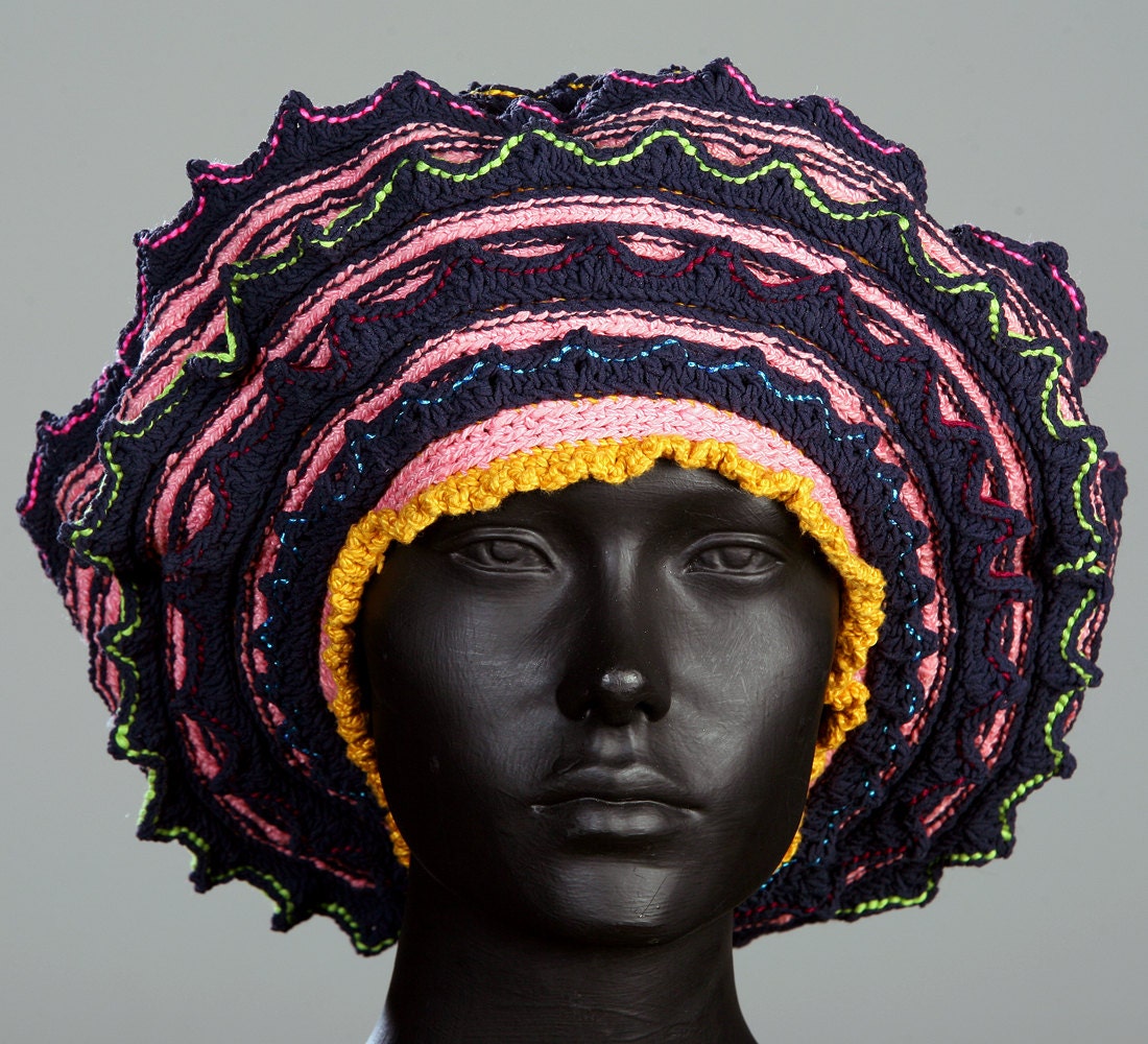 Humungous Pink & Orangy Crochet Hat...
