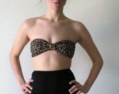 Leopard print bandeau top bikini