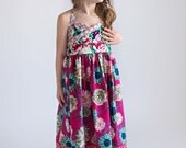 Charlotte. Baby/Girls Halter Dress. Fragrant Corsage Jade.