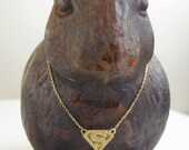 superman charm necklace 14k gold charm small but strong
