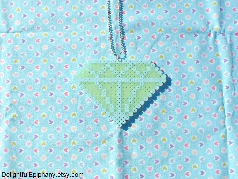 Custom Color Glow In The Dark Diamond Sprite Necklace