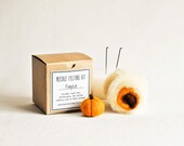 Pumpkin Needle Felting Kit - Choose Your Color - DIY Do It Yourself Woodland Nature Home Decor Natural Wool Felt Gift Fun Decoration