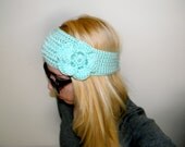 Mint Crochet Flower Headband/ Earwarmer - Pick your color
