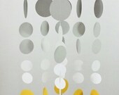 Handmade Grey and Sunshine Yellow Nursery Mobile...Smoke gray and yellow circles,