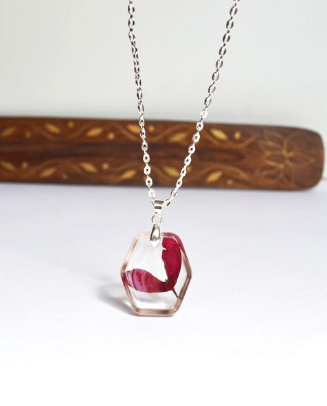 Samara Jewelry, Botanical Plant Resin Necklace, Red Maple Seed Key, Nature Inspired Samara Necklace