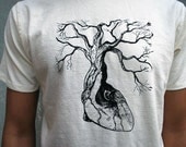 Anatomical Heart Tree Organic Cotton Screen Printed shirt - Mens Small