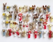 Personalized PUPPET BOX, a Set of 5 Finger Puppets of Your Choice in a Vintage Shadow Box, Nursery Art , Decorative Toy