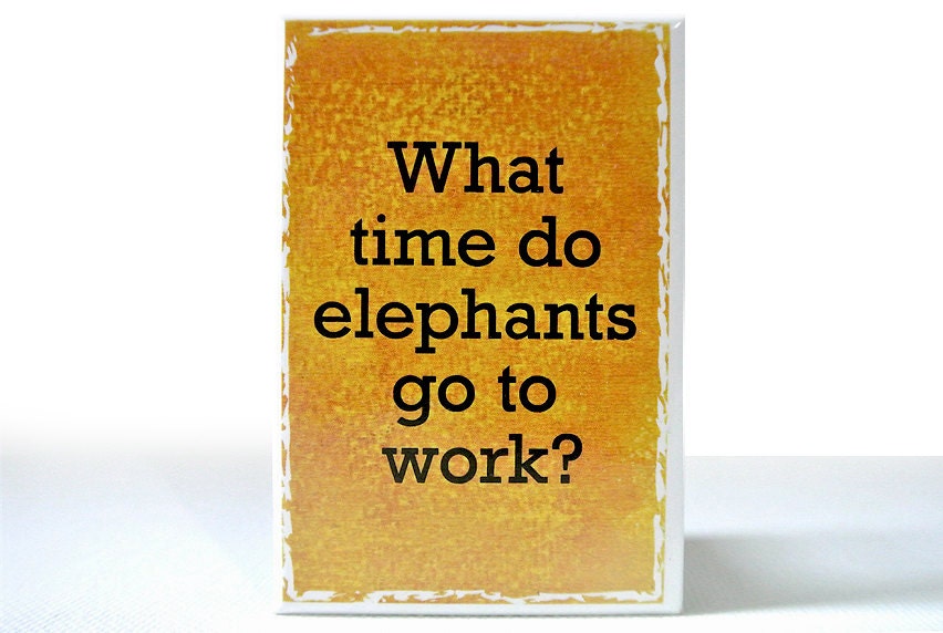 Fun Yellow Elephant Magnet