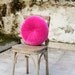 Hotpink silk velvet round pillow 16"