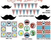 MARIO Party Pack - Super Mario - Mario Bros - Digital files - Party Supplies - INTANT DOWNLOAD