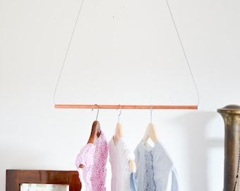 Made to Order  Copper metal Pipe garment rack. hanging clothes rack. minimalist storage. industrial modern geometric triangle boutique rack