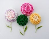 Crochet Corsage Brooch - Rose Brooch - Any Color - Made to Order