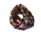 Chevron Infinity Scarf, Colorful Print Scarf, Fashion Scarf